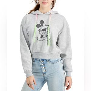 Disney Mickey Mouse Graphic Hoodie (S; Heather Grey)